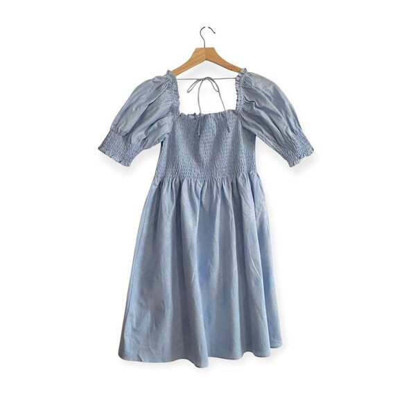 Hill House Athena Nap Dress, Light Blue Glitter Check, Size S, New with tag - Picture 2 of 12